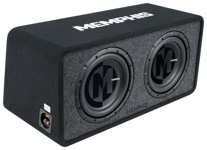 Memphis Audio PRXE12D2 1200w Dual 12" Subwoofers+Enclosure Box+Amplifier+Amp Kit