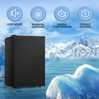 Electactic Upright Freezer, Energy Saving 3.0 Cu.ft Single Door Compact Upright Freezer with Reversible Door(Black)