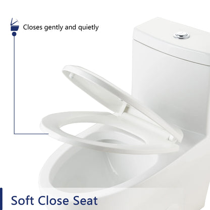 DeerValley Ally 10 in. Rough in Size 1-Piece 0.8/1.28 GPF Dual Flush Elongated Toilet in White, Seat Included