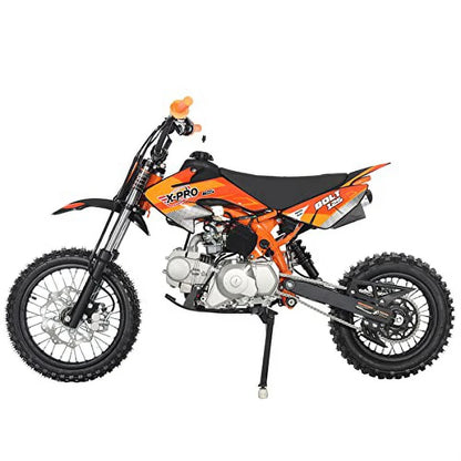 X-Pro Brand New Bolt 125cc Gas Pit Dirt Bike, Automatic Transmission E-Start 14"/12" Tires