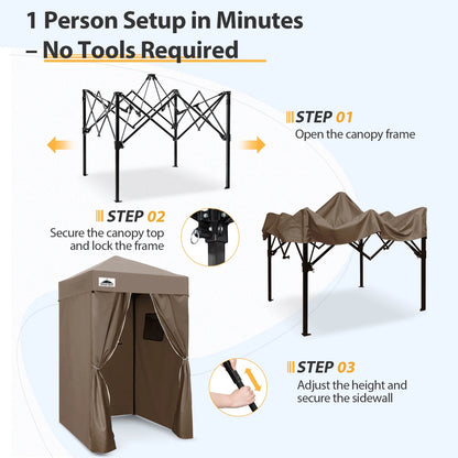 EAGLE PEAK Flex Ultra Compact 4 ft x 4 ft Pop-up Changing Room Canopy, Portable Privacy Cabana