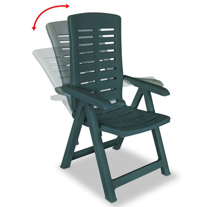 vidaXL Reclining Patio Chairs Outdoor Stack Dining Chair with Armrest Plastic