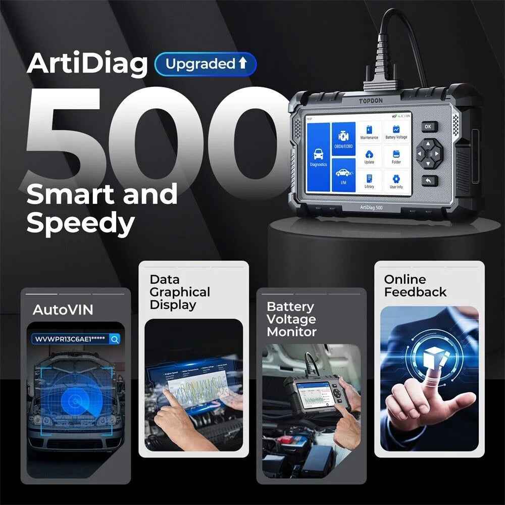 OBD2 Scanner TOPDON ArtiDiag500 Car Diagnostic Scanner Engine ABS SRS Transmission CAN Diagnostic Full OBD2 Test