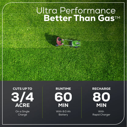 Greenworks 60V 21" Self Propelled Lawn Mower with (1) 8.0 Ah Battery & Rapid Charger 2546402