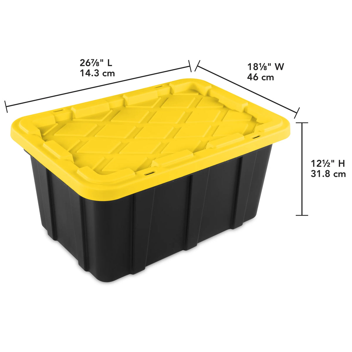 Sterilite 17 Gal Industrial Stackable Storage Tote Lidded Container, 6 Pack
