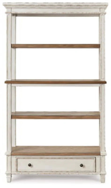Signature Design by Ashley Realyn French Country 75" Bookcase with Drawer, Chipped White