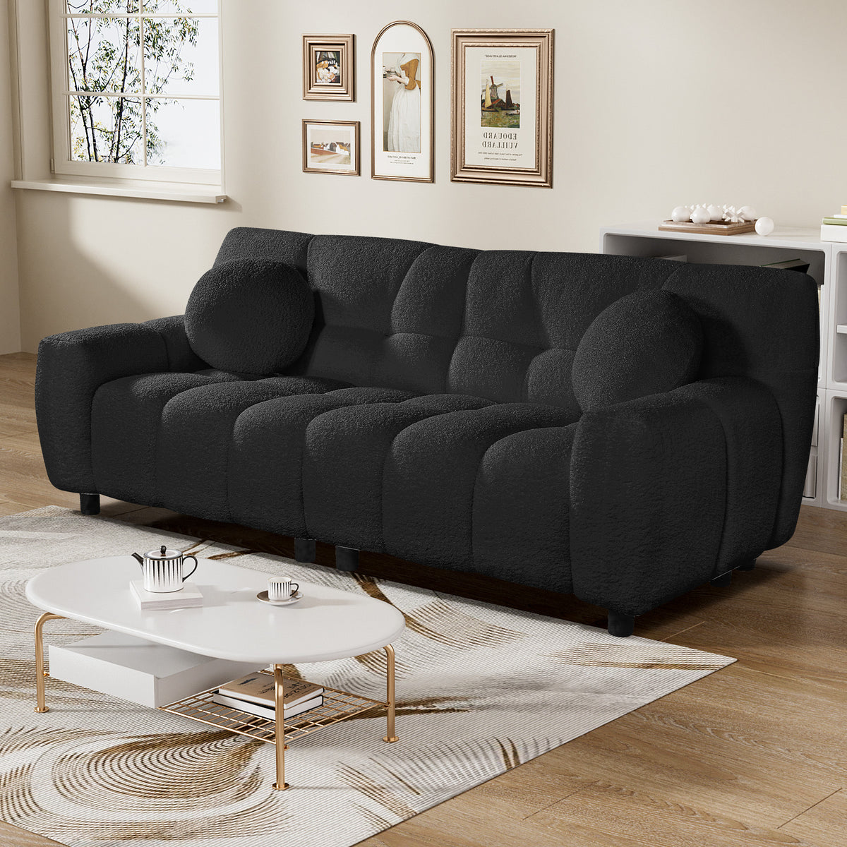 Rophefx 2-Seat Corduroy Deep Seat Cloud Sofa Couch for Living Room, Bedroom