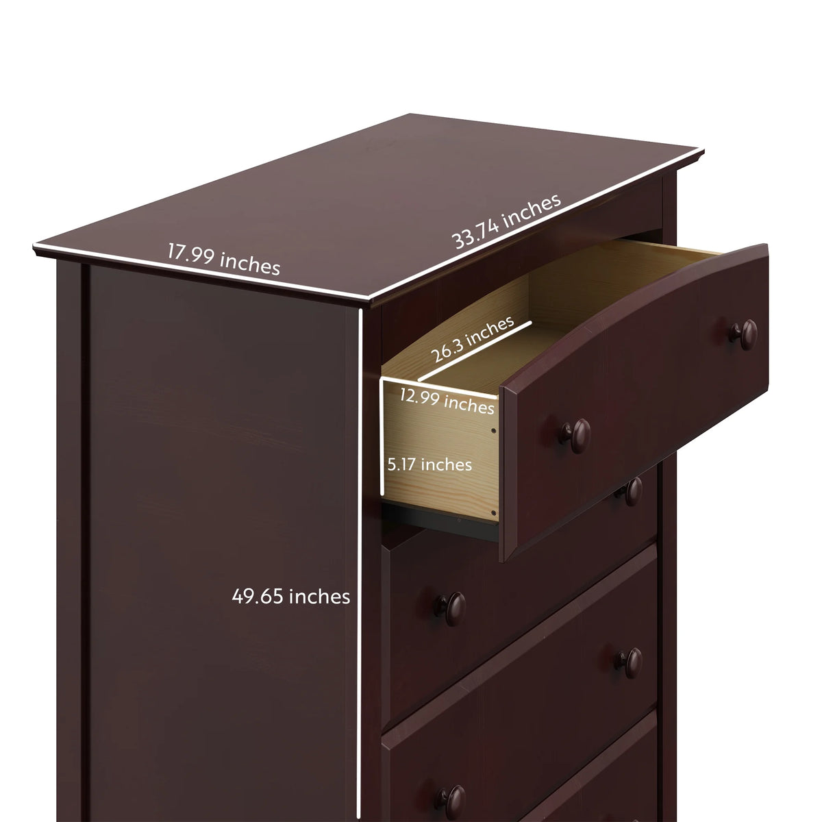 Storkcraft Kenton 5 Drawer Nursery Dresser, Pebble Gray