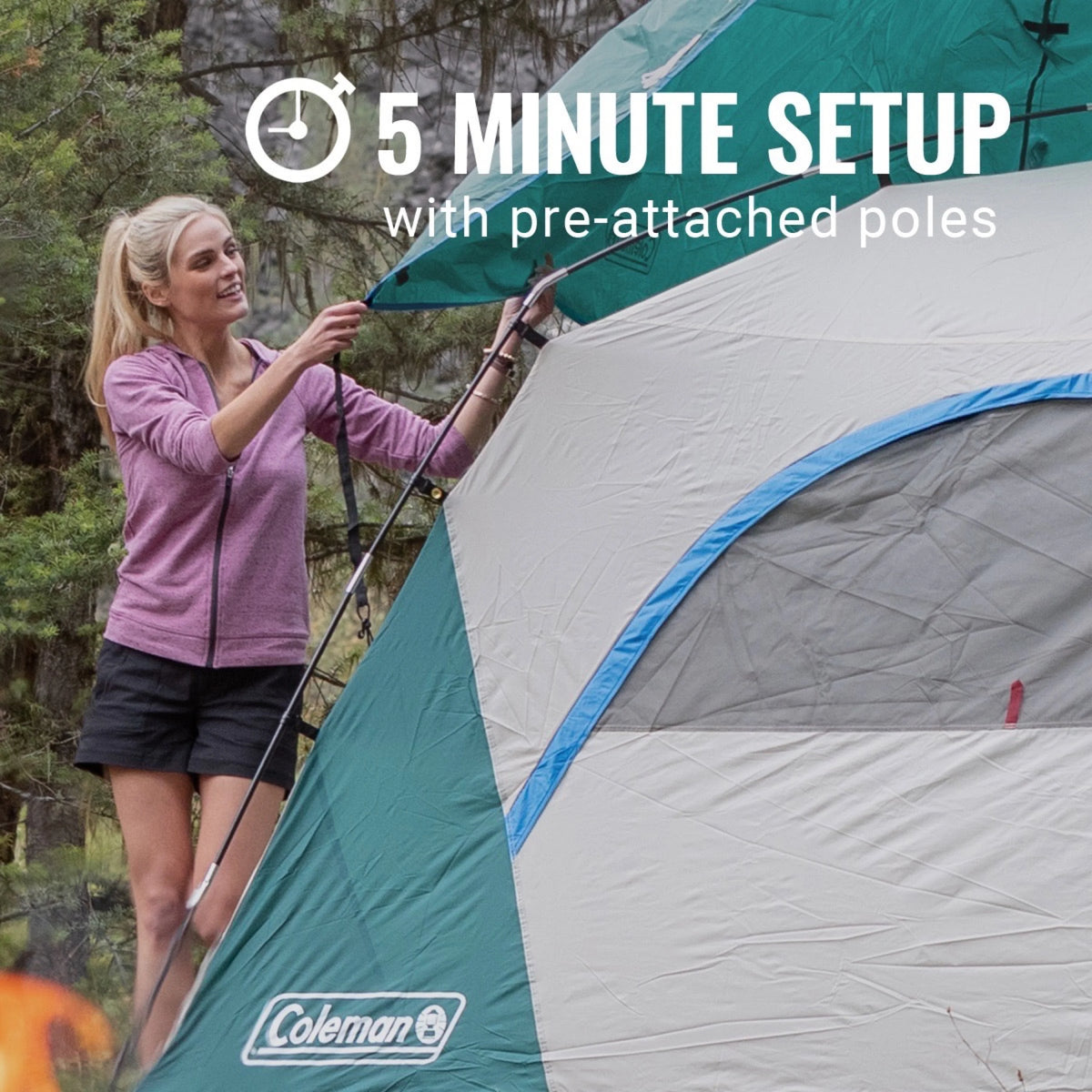 Coleman Camping Tent | 2 Person Skydome Tent, Evergreen