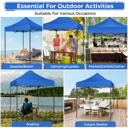 SANOPY 6.6 x 6.6 FT Pop Up Canopy Tent, Heavy Duty Canopy Easy Set up All Weather Waterproof Outdoor Canopy Tent for Parties, Beach, Garden, Camping with 1 Handbag, 3 Adjustable Heights, UPF50+