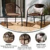 Emma + Oliver Indoor/Outdoor Stacking Rattan Restaurant Patio Chairs, Set of 2, Gray