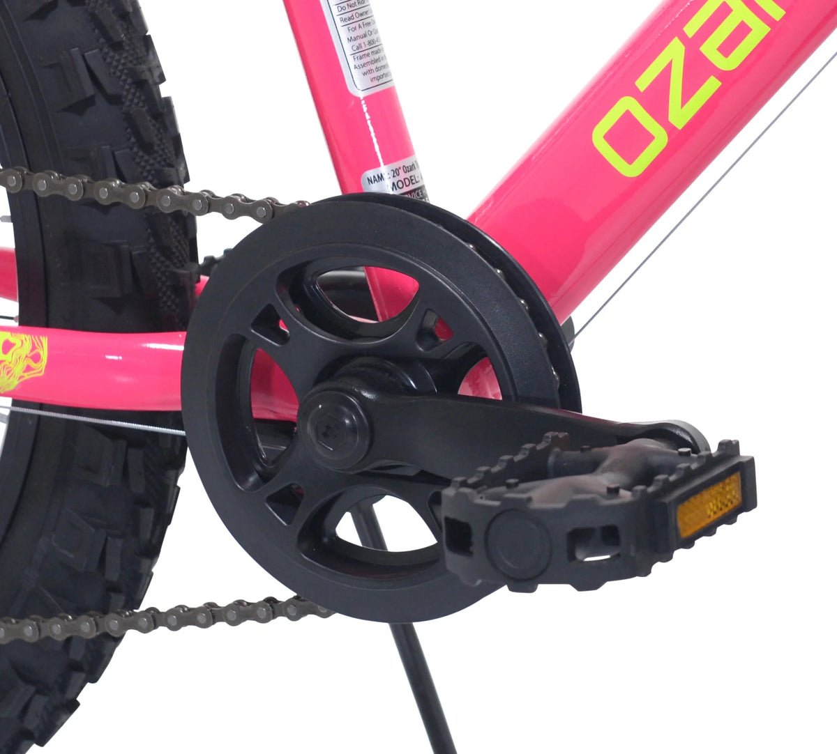 20" Ozark Trail Vibe Mountain Bike, 7 Speed, Fits Rider 3'11"-4'4", Pink, Child/Tween/Teen, Unisex