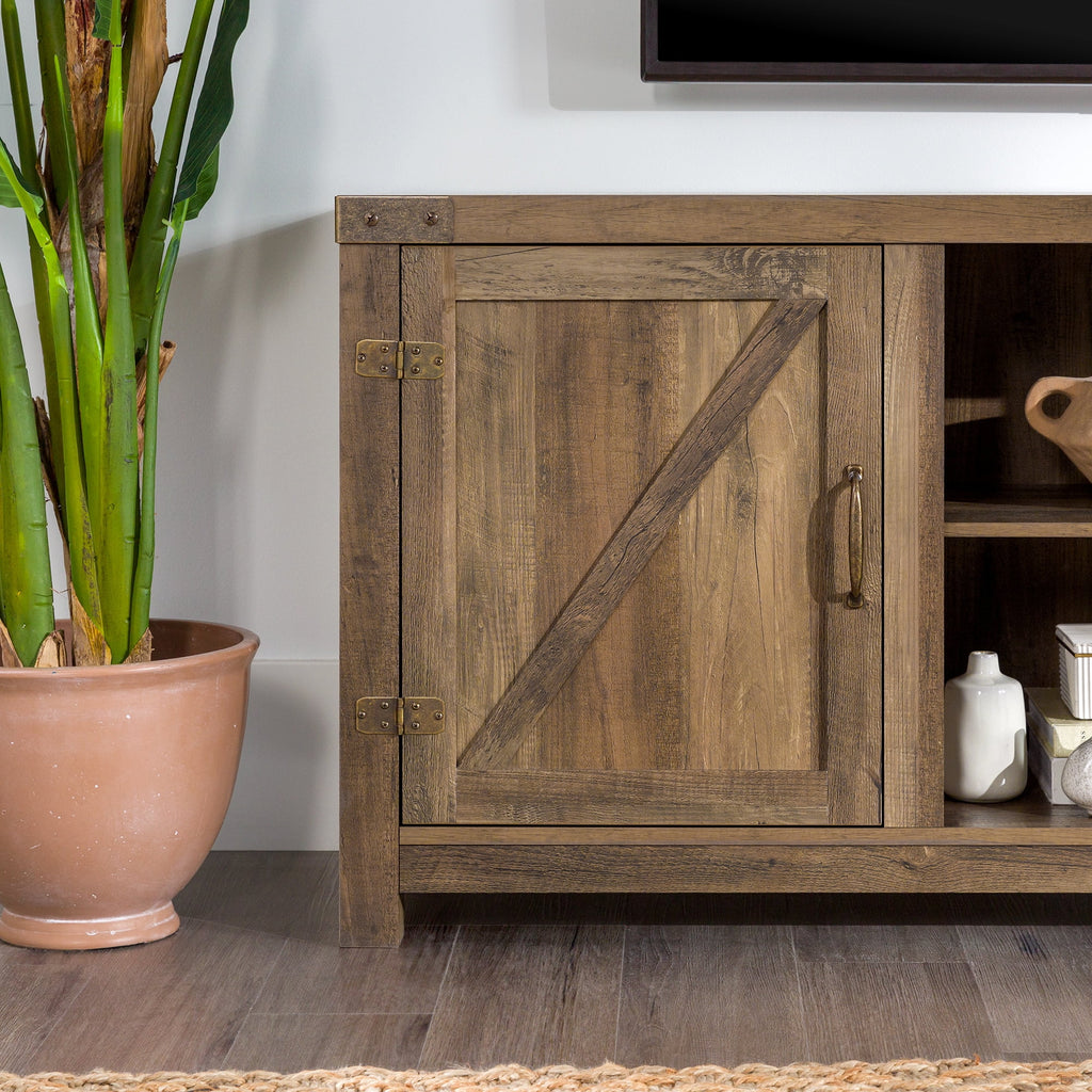 Walker Edison Modern Farmhouse Barn Door TV Stand for TVs up to 65", Grey Wash