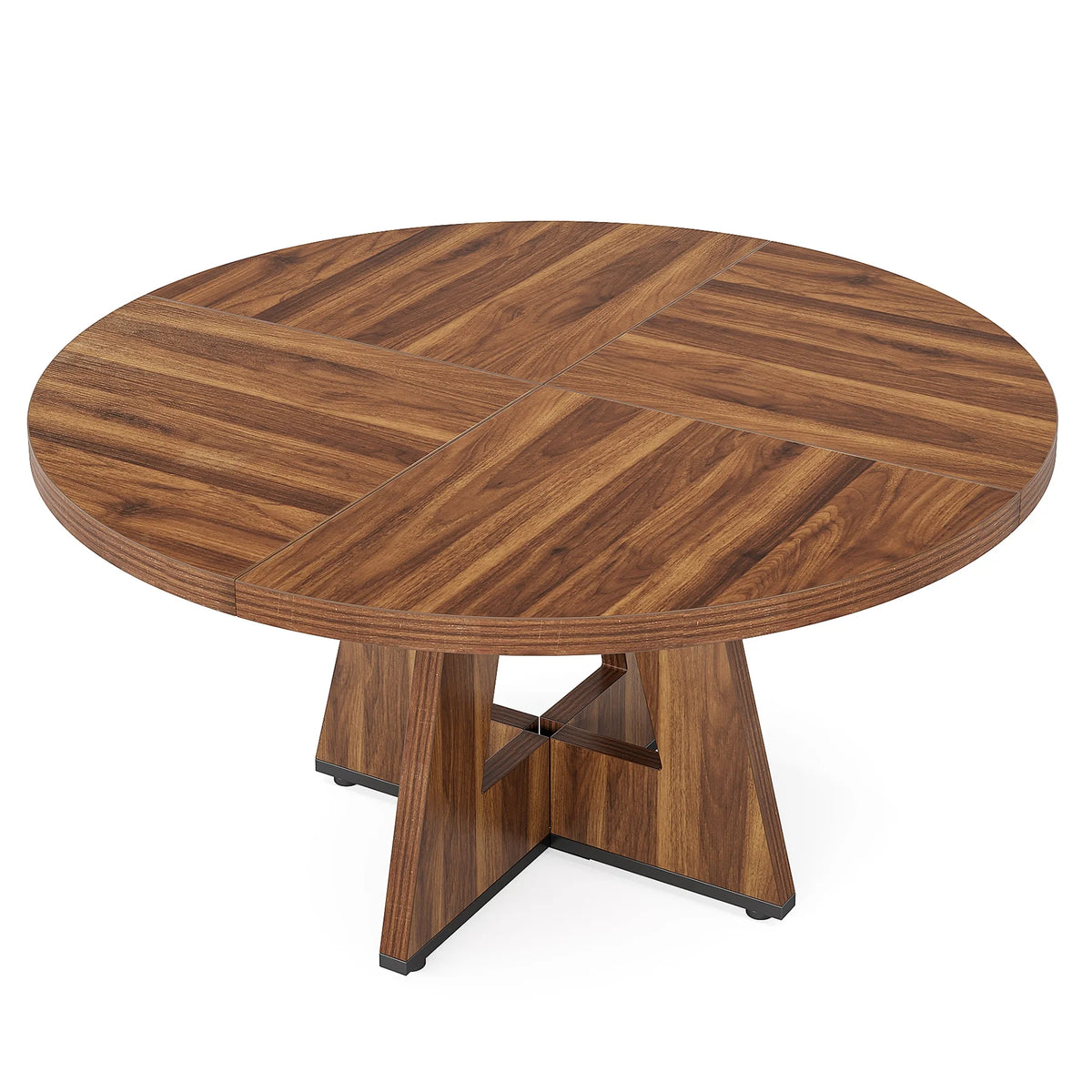 MAYEERTY Round Dining Table for 4, 47" Wood Kitchen Table Farmhouse Dinner Table