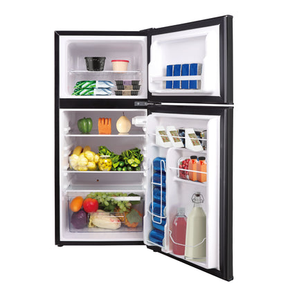 FRIGIDAIRE 4.7 Cu ft Two Door Mini Fridge with Freezer , VCM Stainless Steel