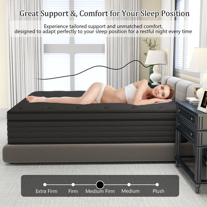 12 inch King Mattress,Hybrid Mattresses Medium Firm in a Box