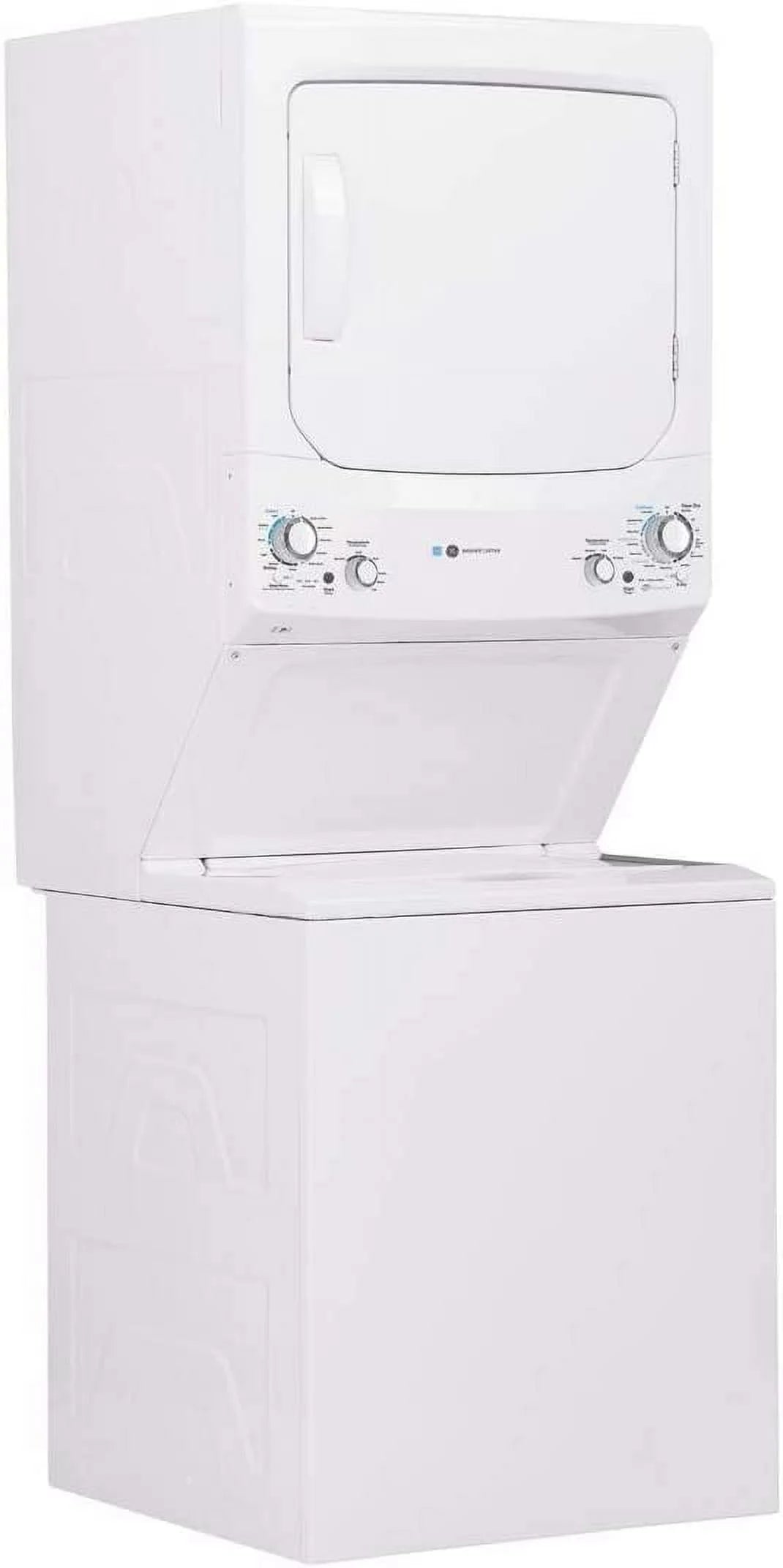 GE Unitized Spacemaker(R) ENERGY STAR(R) 3.9 cu. ft. Capacity Washer with Stainless Steel Basket and 5.9 Electric Dryer - GUD27EESNWW