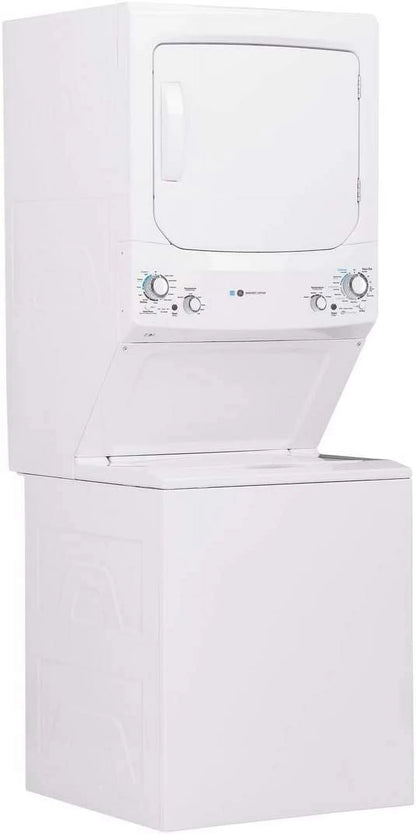 GE Unitized Spacemaker(R) ENERGY STAR(R) 3.9 cu. ft. Capacity Washer with Stainless Steel Basket and 5.9 Electric Dryer - GUD27EESNWW