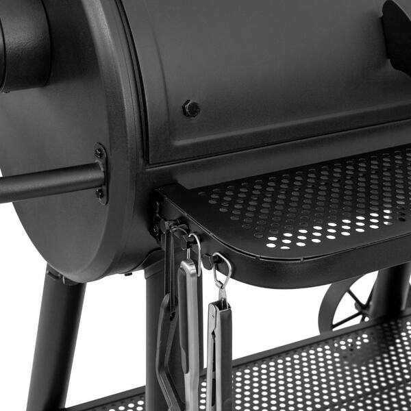 Grand Champ Charcoal Grill and Offset Smoker in Black