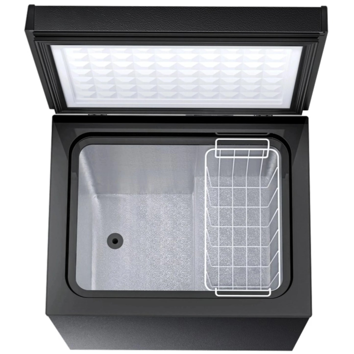 Auseo 2.5 cu. ft. Chest Freezer with 2 baskets Free Standing Top open Door Deep Compact Freezer Suitable for Home/RV/Kitchen/Office-Black
