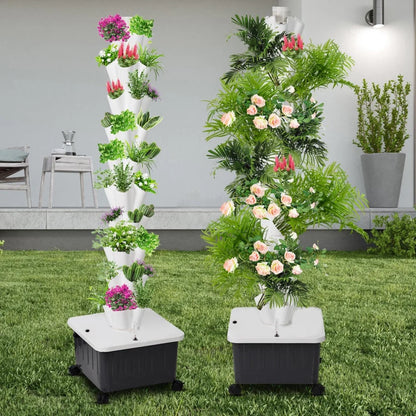 Hydroponic Growing System Tower | Vertical Vegetable Planting Towers | 10-Layer 50 Slots, Hydroponic Growing Kit forHydroponics Towers Garden,Suitable for Balconies, Courtyards, Roofs