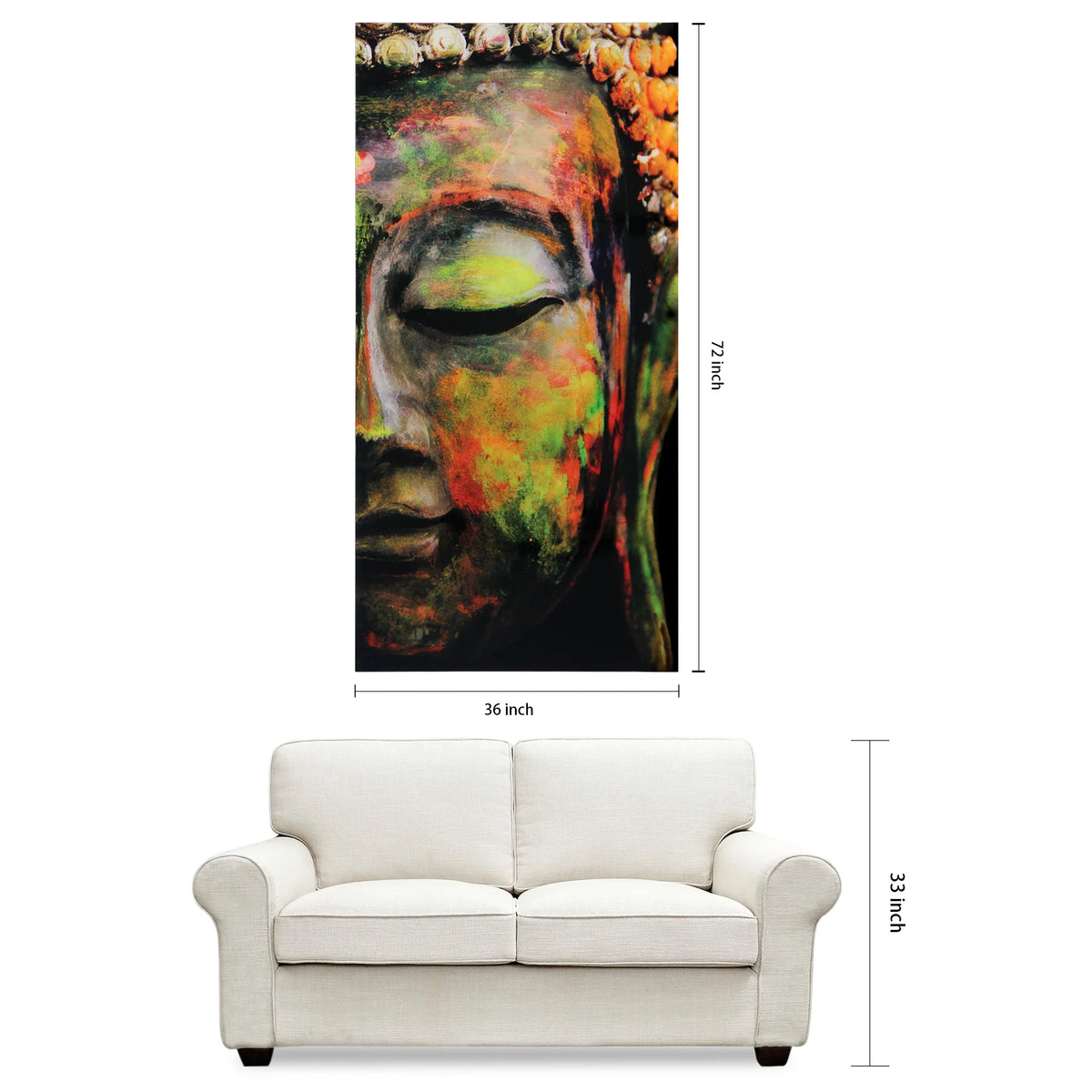 Empire Art Direct Blue Splash Frameless Free Floating Tempered Glass Panel Graphic Wall Art, 72" x 36", Ready to Hang