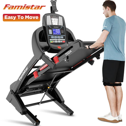 Treadmill 300 LB Capacity for Home with Incline, Folding Electric Running Walking Treadmill, Portable Treadmill for Home Use, 7.5 MPH, Smart Apps, 64+7 Programs, Bluetooth Speakers