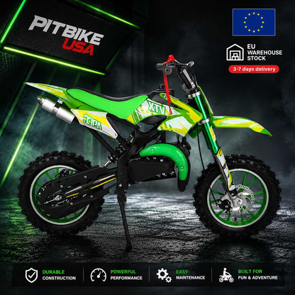 49cc High-Power Mini Pit Bike Gas Dirt Bike for Kids & Beginners