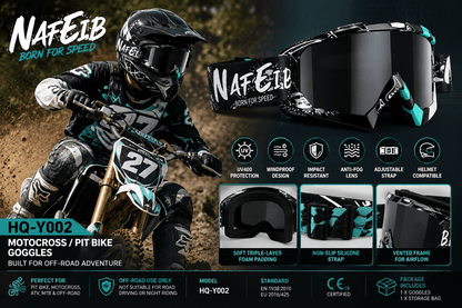 HQ-Y002 Pit Bike Motocross Goggles With Rider
