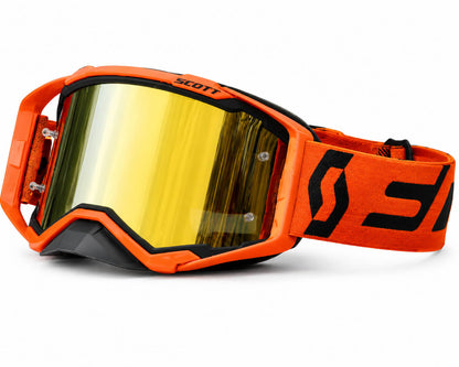 Pit Bike Motocross Goggles with Gold Mirror Lens