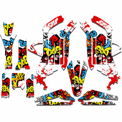 Red and black skull graphic decal kit for Sur-Ron Light Bee X electric bike