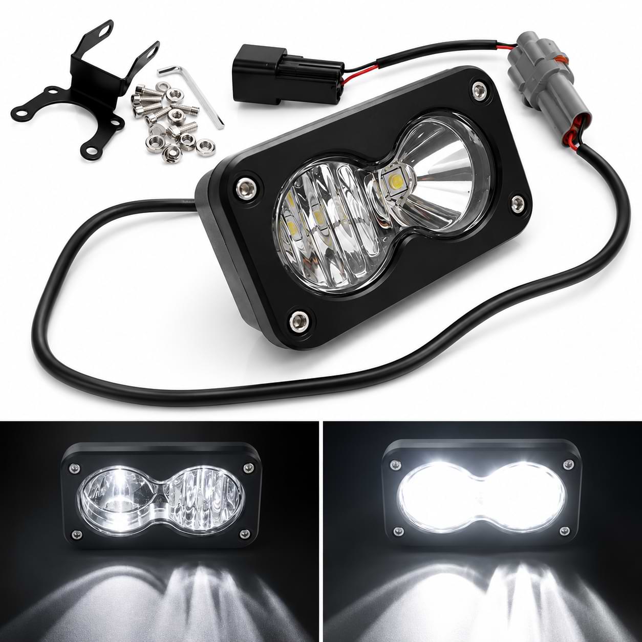 20W LED Headlight Switch White Spot Flood Pod Combo Kit for Sur-Ron Talaria and Segway Electric Dirt Bikes